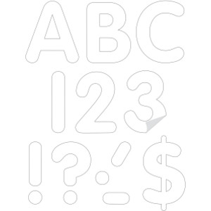 White 4" Classic Self-Adhesive Letters Uppercase, 108 Pieces
