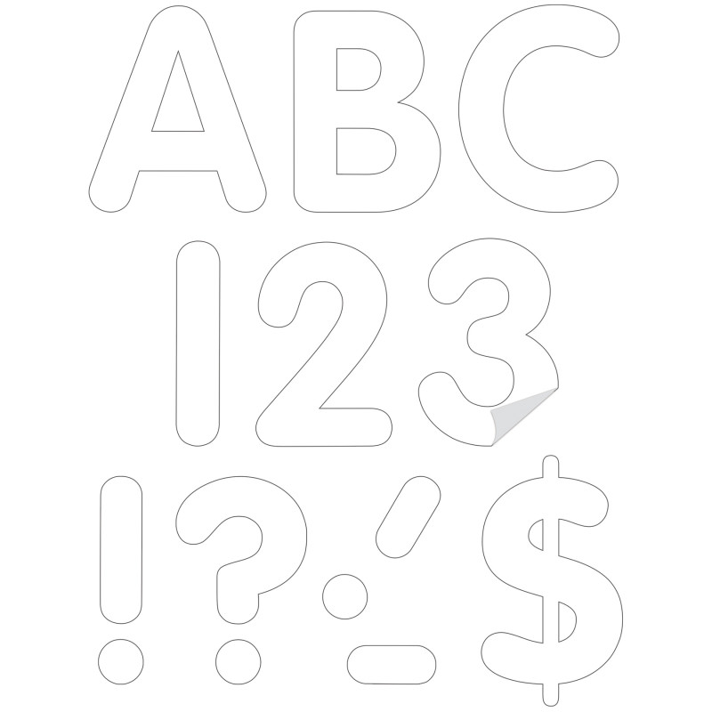 White 4" Classic Self-Adhesive Letters Uppercase, 108 Pieces