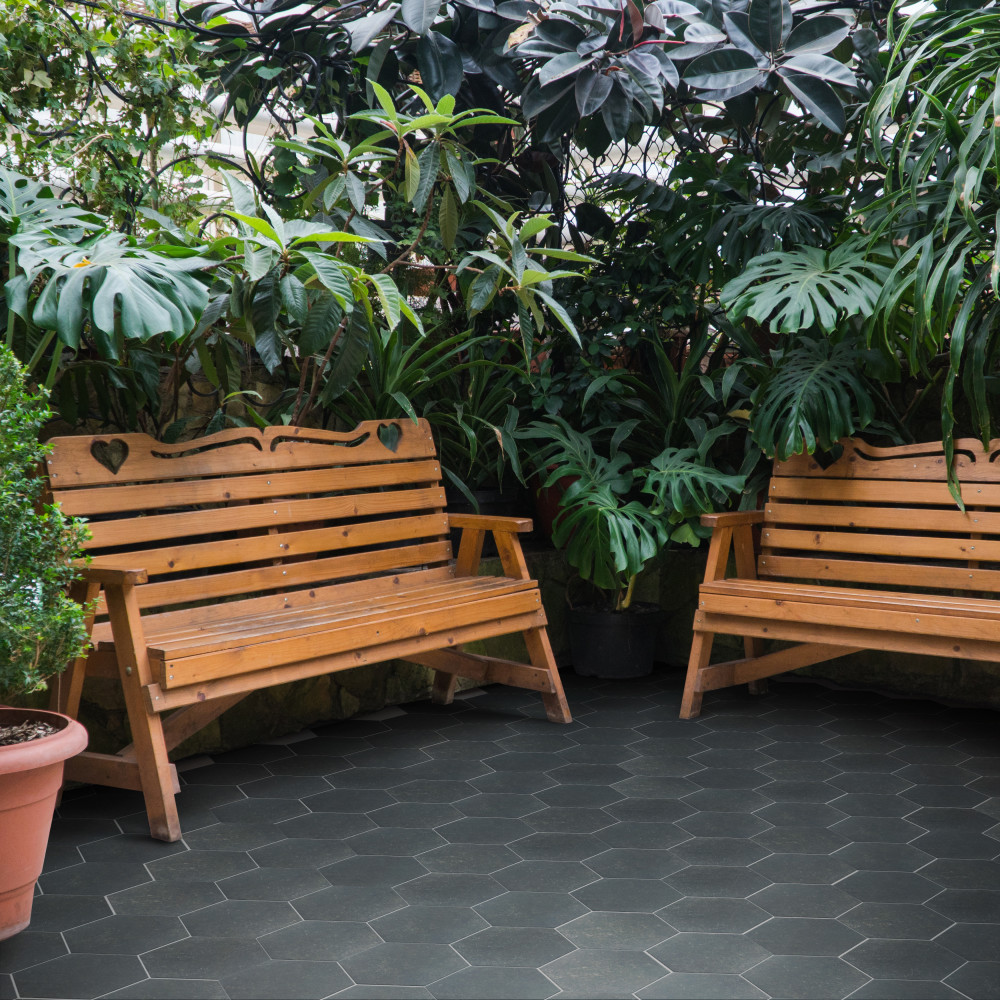 Sample – Traffic Hex Dark Grey Porcelain Floor and Wall Tile