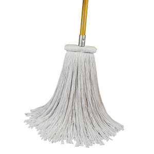 Hillyard, Sno-White Sta-Flat, Rayon Cut-End Wet Mop Head with 1" Headband, 16 oz, White