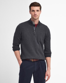 Felpa in cotone con mezza zip 