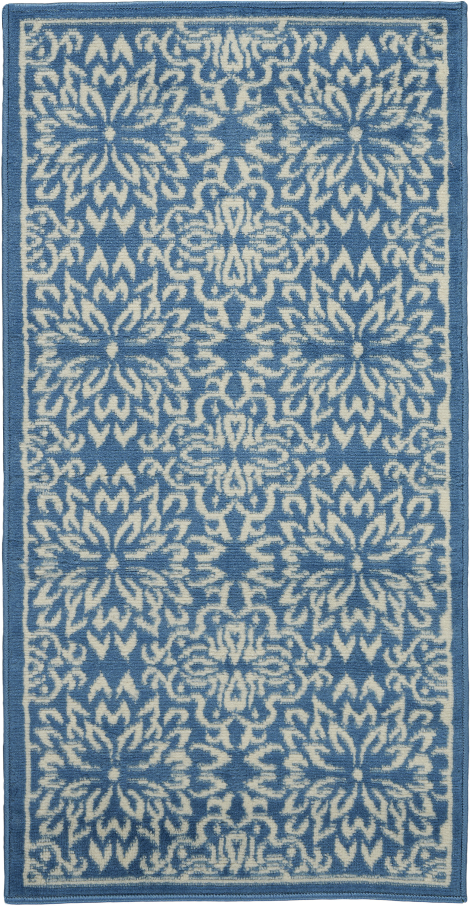 Nourison Jubilant 2' x 4' Ivory Blue Farmhouse Indoor Rug