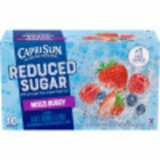Capri Sun Reduced Sugar Mixed Berry Flavored Juice Drink Blend, 10 ct Box, 6 fl oz Pouches
