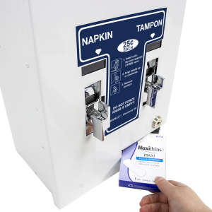 Hospeco, Dual No. 1 Pad/Tampon Vendor, 25¢ Operation, White