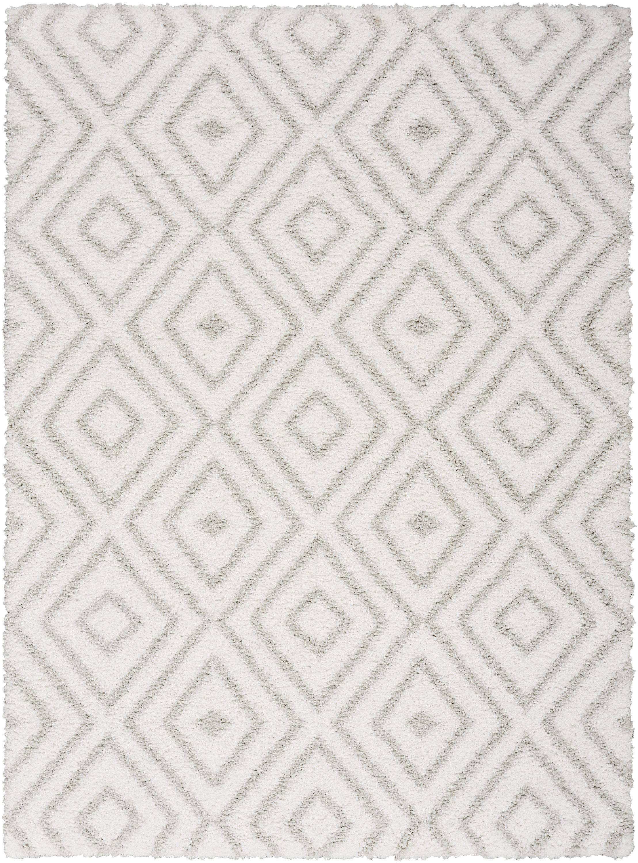 Nourison Modern Shag 5'3" x 7' Ivory Silver Modern Indoor Rug