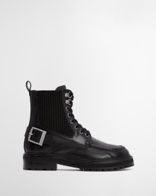 Leonie Lace-Up Boots Black