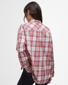 Angelonia Oversized Long-Sleeved Shirt Tea Rose/Cloud Check
