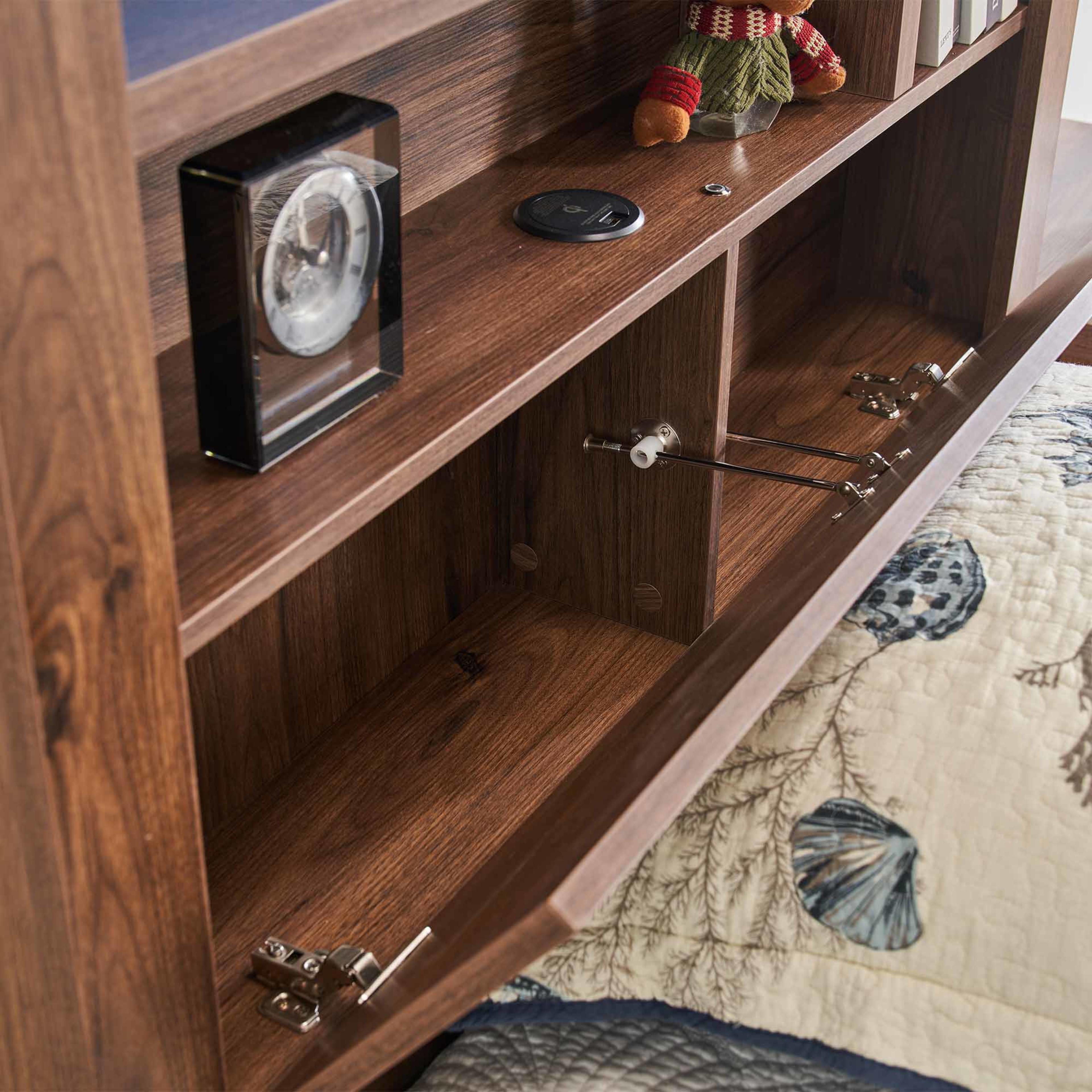 Detail image of the  Bellevue Bed Frame, 3 Drawer Base, Rustic Walnut from Forty Winks