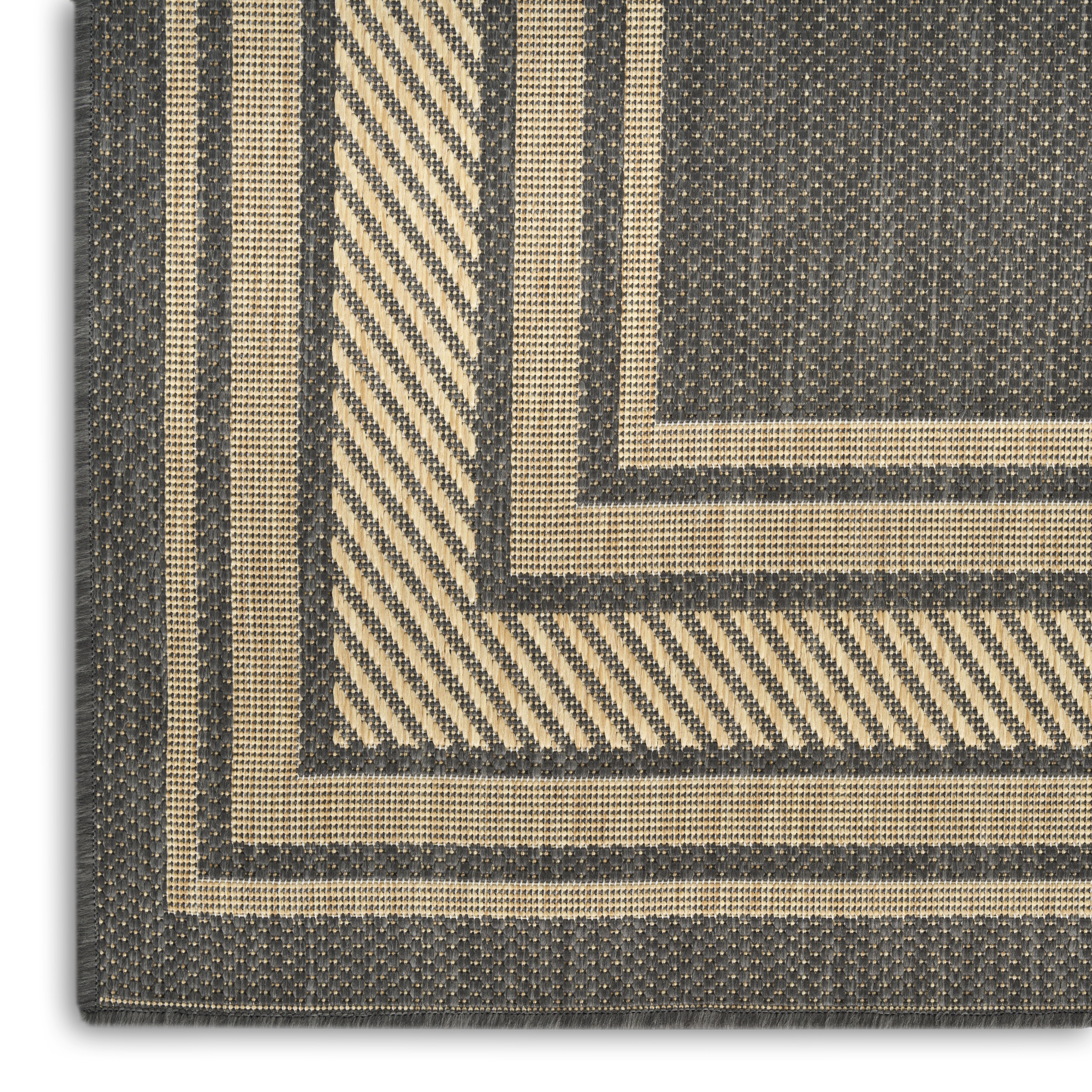 Nourison Horizon Indoor/Outdoor 9' x 12' Charcoal Modern Rug