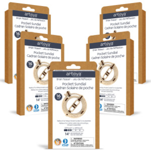 Pocket Sundial 3D Wooden STEM Model 5-Pack