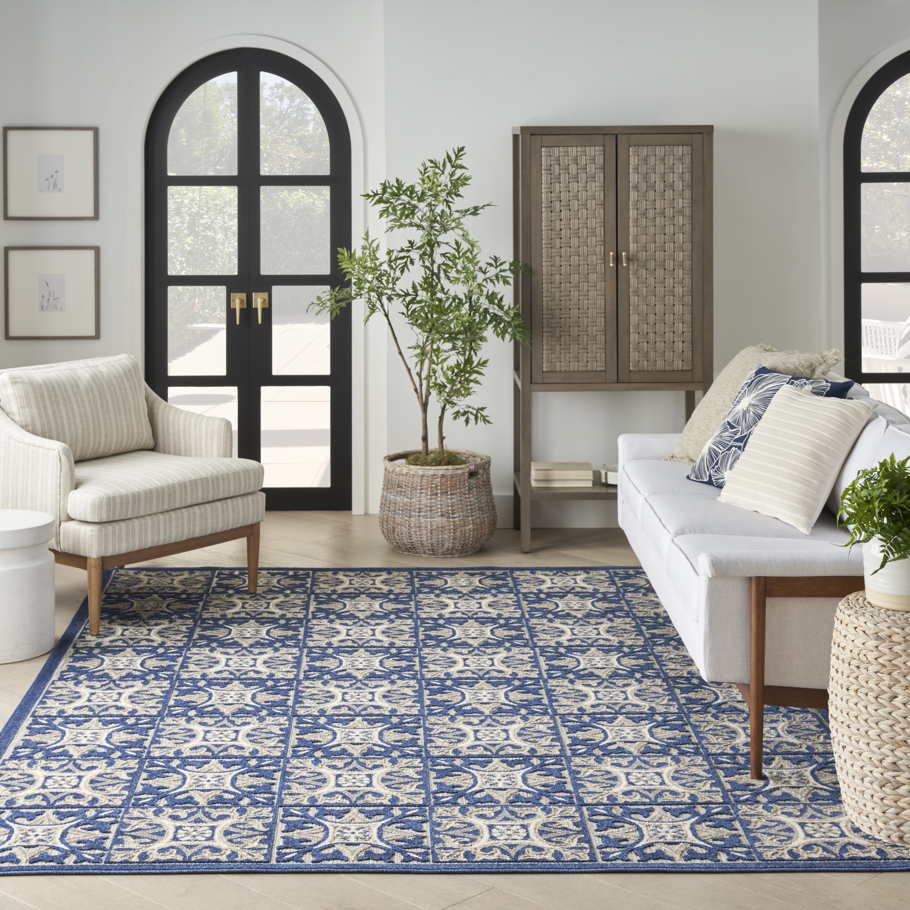 Nourison Aloha 6' x 9' Blue Contemporary Rug