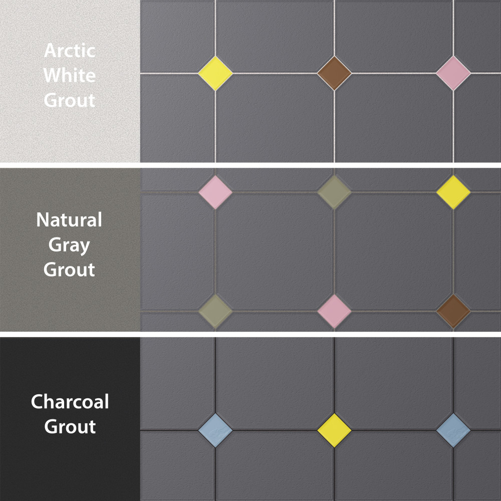 Vaudeville Octagon Antracita with Taco Multi 7-7/8 in. x 7-7/8 in. Porcelain Floor and Wall Tile