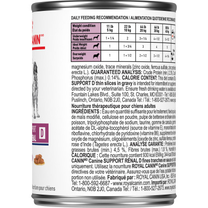 Royal Canin Veterinary Diet Canine Renal Support D Thin Slices in Gravy Canned Dog Food