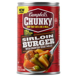 Campbell’s® Chunky® Soup, Sirloin Burger With Country Vegetables Beef Soup, 18.8 oz Can