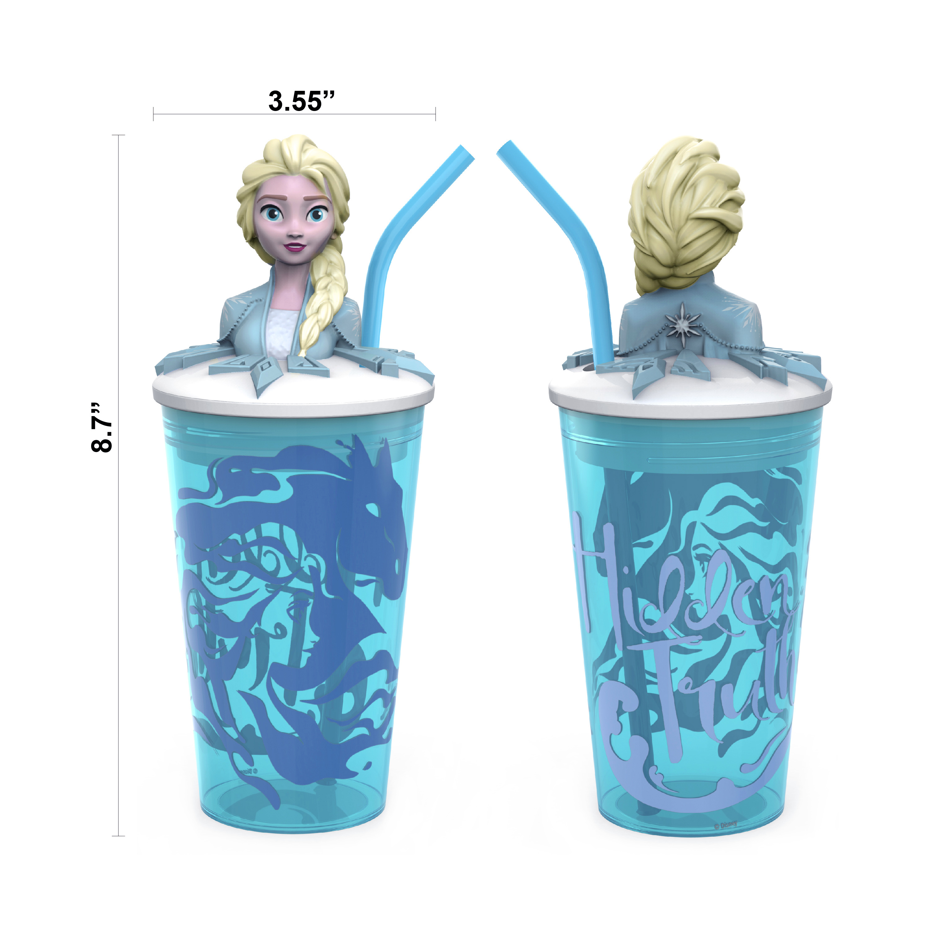 Disney Frozen 2 Movie 15 ounce Kid’s Tumbler, Anna and Elsa, 2-piece set slideshow image 6