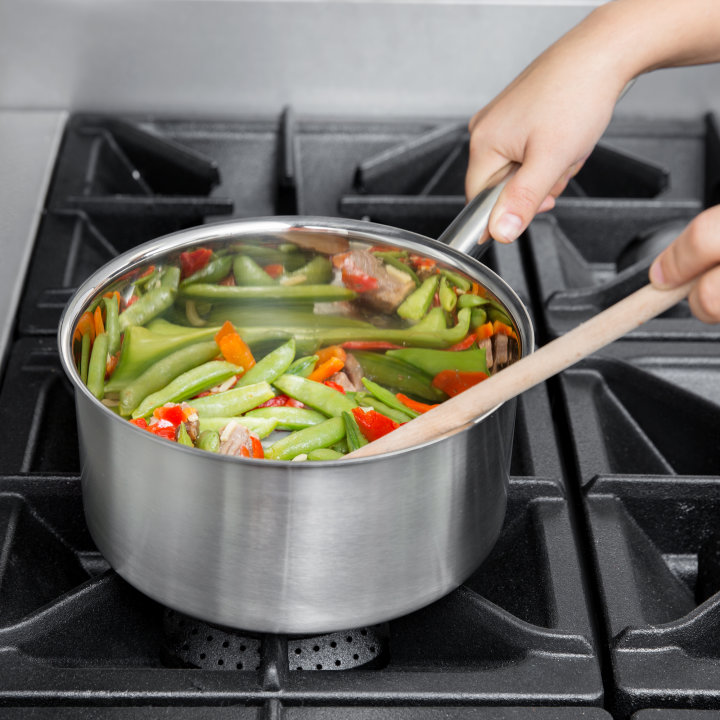 3 ¼-quart Intrigue® stainless steel saucepan in mirror finish