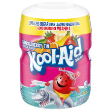 Kool-Aid Sugar-Sweetened Sharkleberry Fin Strawberry Orange Punch Soft Drink Mix, 19 oz Canister