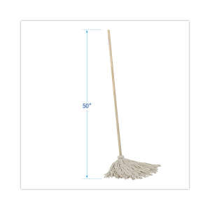 Boardwalk, Deck Cotton Cut-End Wet Mop Head with 1" Headband, #24, White