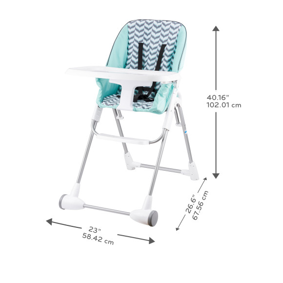 Symmetry Fold-Flat High Chair Specifications