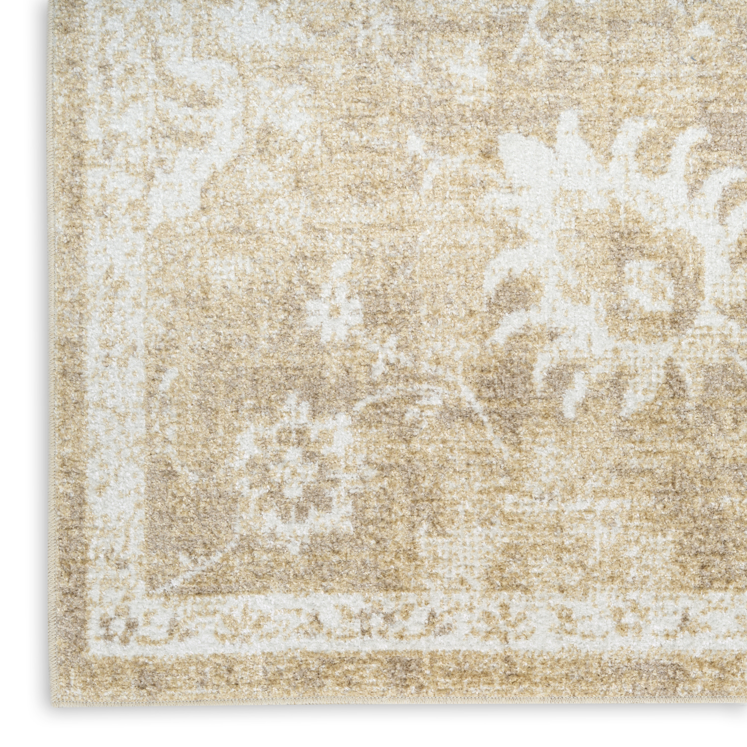 Nourison Astra Machine Washable 4' x 6' Ivory Gold Vintage Indoor Rug