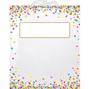 Hanging Confetti Pattern Storage/Book Bag, 10.5" x 12.5"