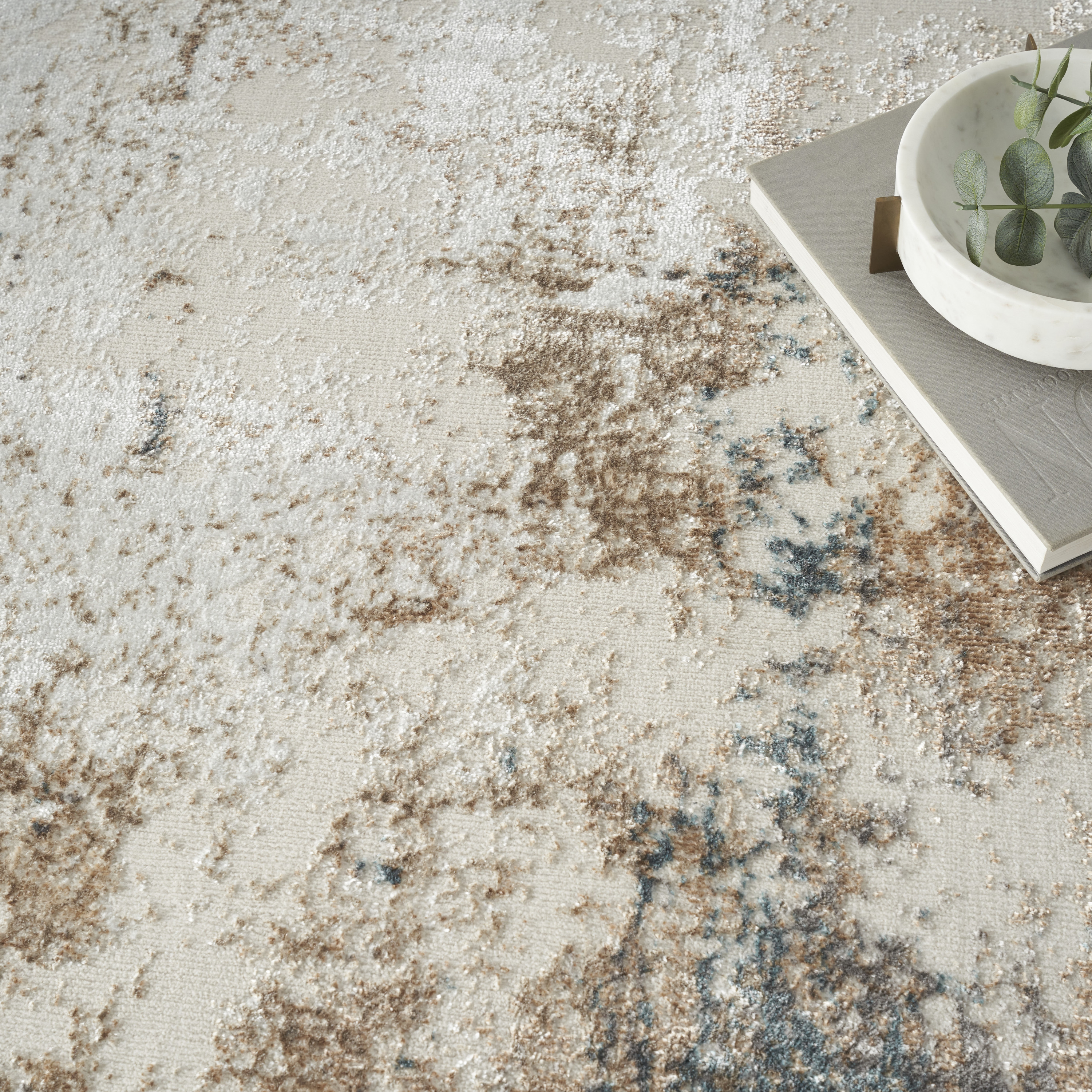 Nourison Glitz 5'3" x 7'3" Taupe Multicolor Modern Indoor Rug