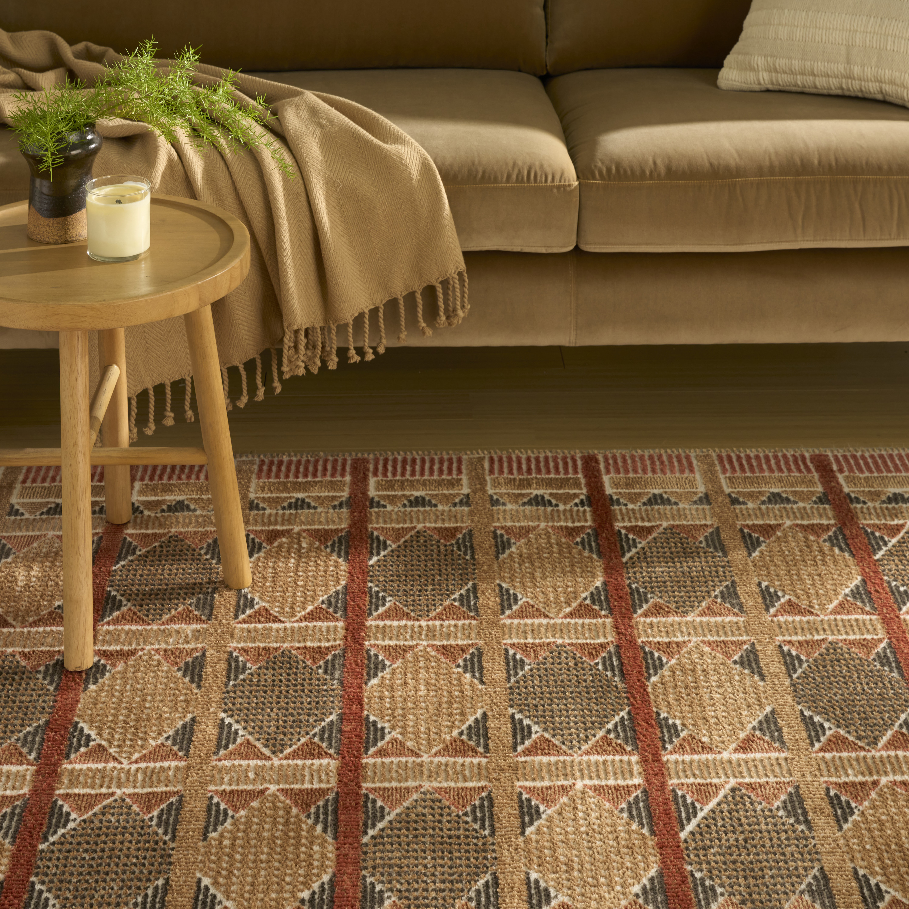 Nourison Nordic 5' x 7' Rust Multicolor Modern Indoor Rug