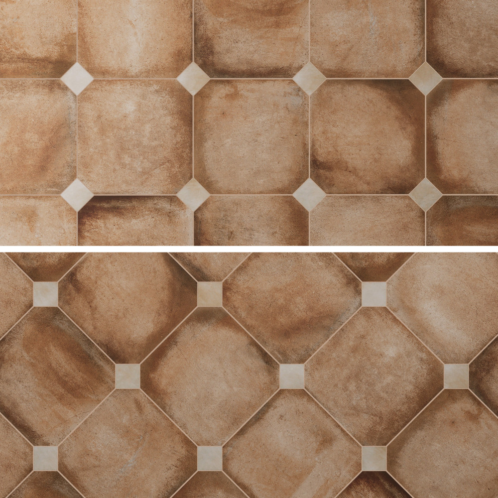 Laverton Octagon Natural with Taco Arena 7-7/8 in. x 7-7/8 in. Porcelain Floor and Wall Tile