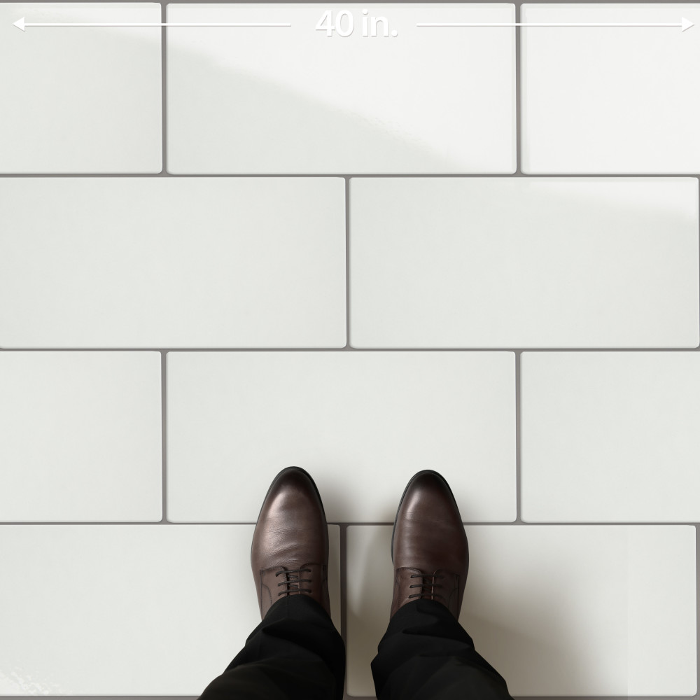 Piscina Glossy White with BioTech 9-5/8 in. x 19-1/2 in. Porcelain Floor and Wall Tile