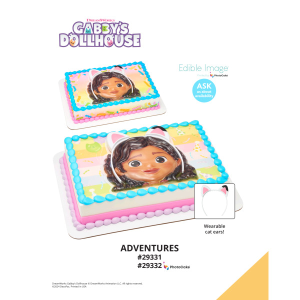 DreamWorks Gabby's Dollhouse Adventures The Magic of Cakes® PhotoCake® Enhanced Background and Icing Page