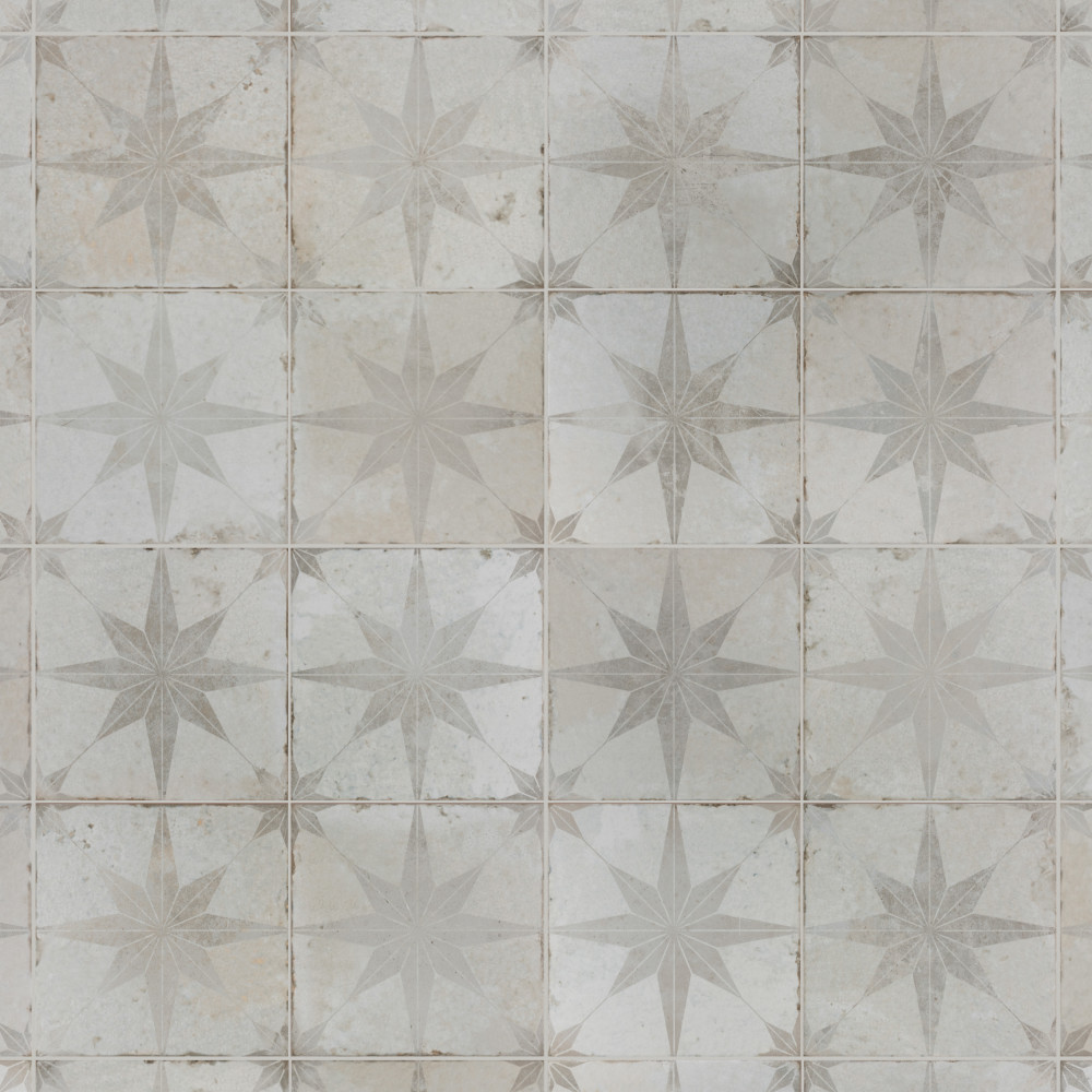 Kings Star White 17.63x17.63 Square Ceramic Floor and Wall Digital Pattern