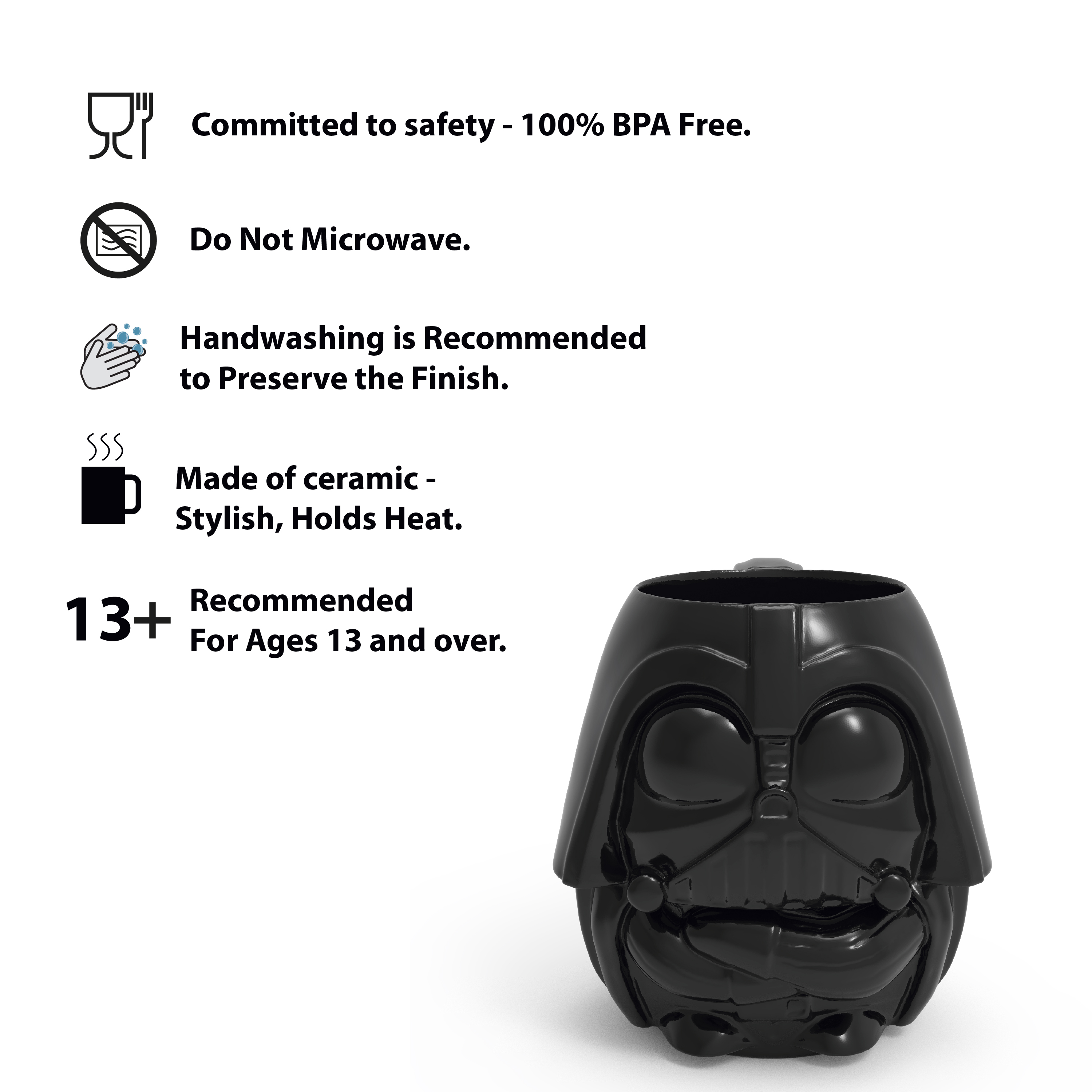Star Wars 13 ounce Coffee Mug and Spoon, Darth Vader slideshow image 6 Star Wars 13 ounce Coffee Mug and Spoon, Darth Vader slideshow image 6