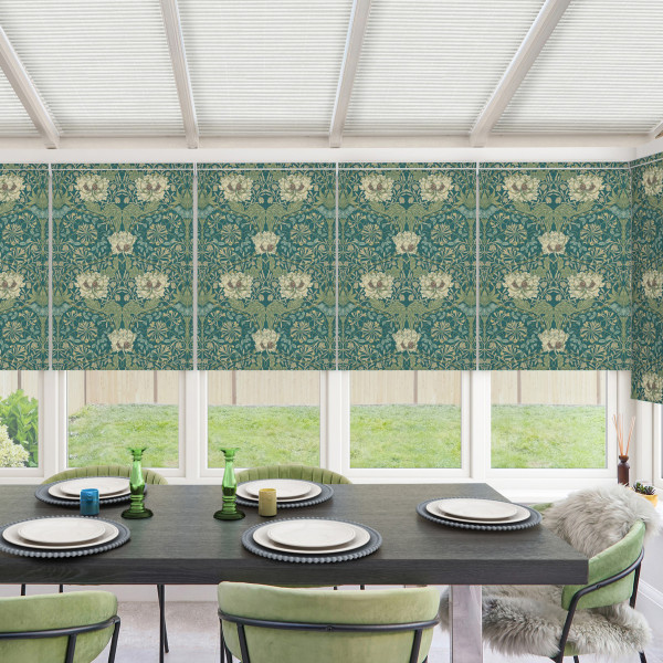 Honeysuckle and Tulip Midnight Garden Roller Blind