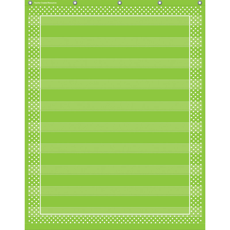 Lime Polka Dots 10 Pocket Chart