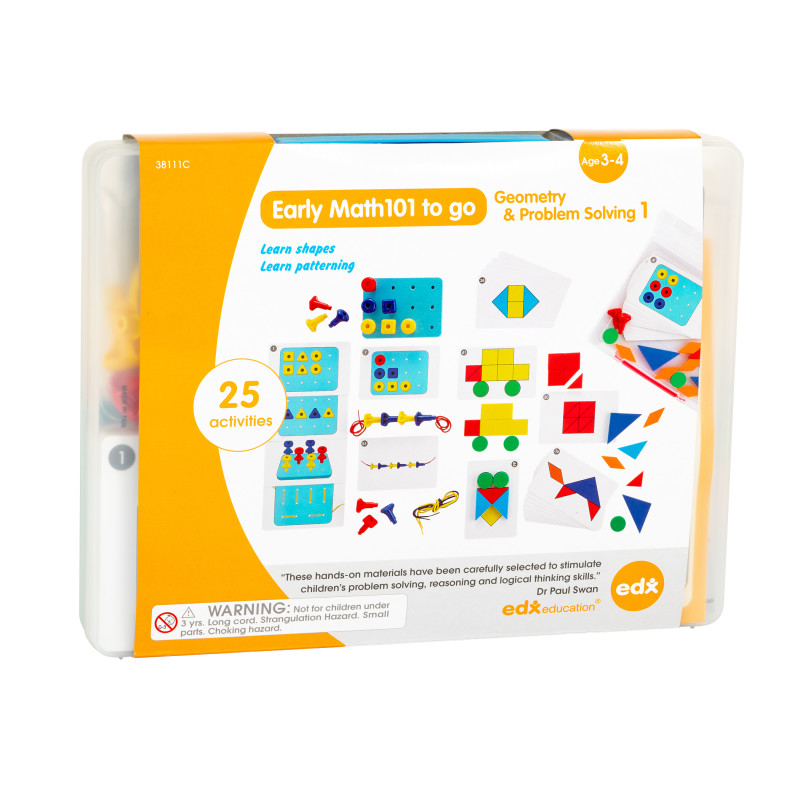 Early Math101 to go - Ages 3-4 - Geometry & Problem Solving - In Home Learning Kit for Kids - Homeschool Math Resources with 25+ Guided Activities