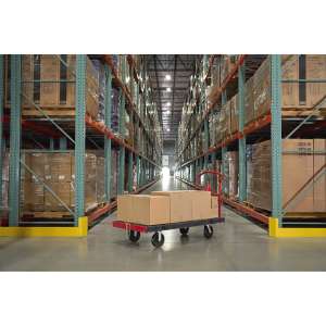 Rubbermaid Commercial, Towable Platform Truck, 30" X 60", Red/Black