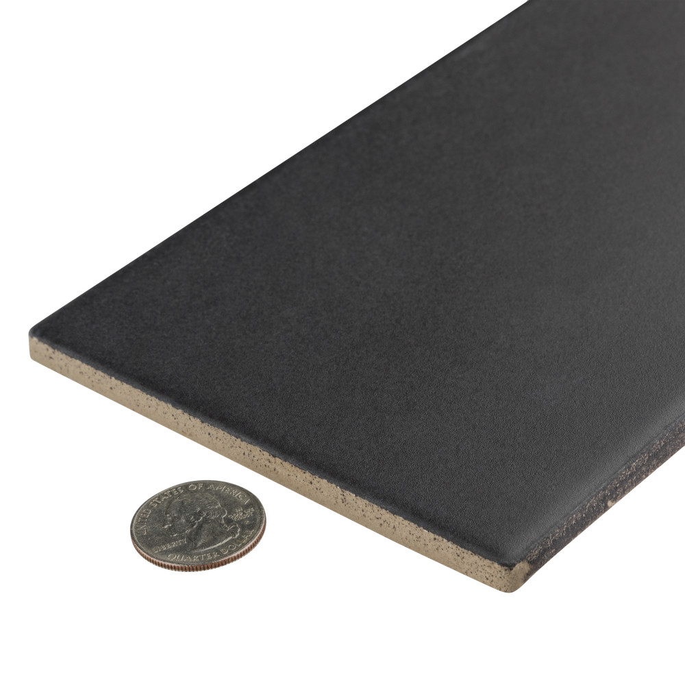 Piscina Matte Black with BioTech 4-3/4 in. x 9-5/8 in. Porcelain Floor and Wall Tile