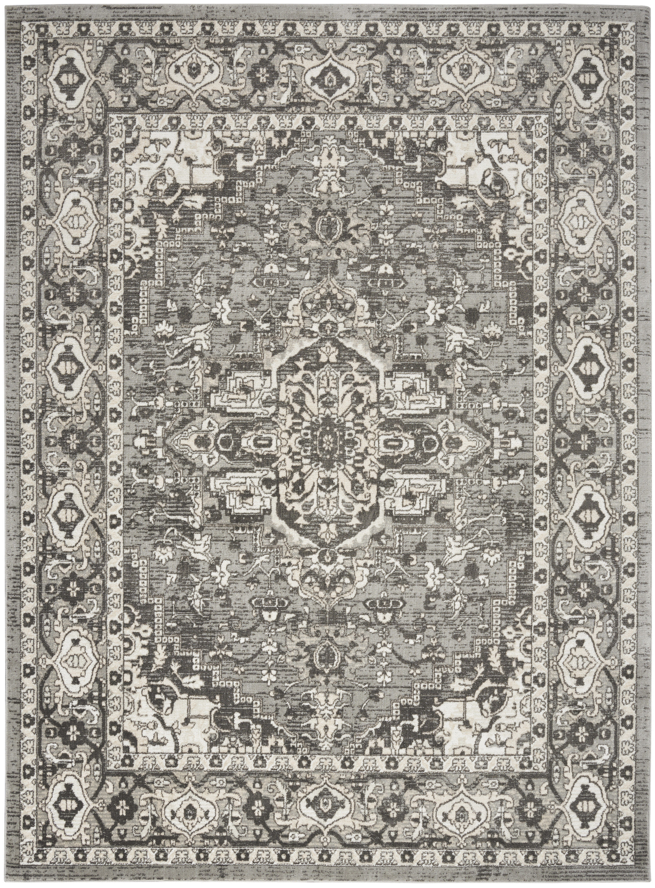 Nourison Quarry 5'3" x 7'3" Grey Vintage Indoor Rug