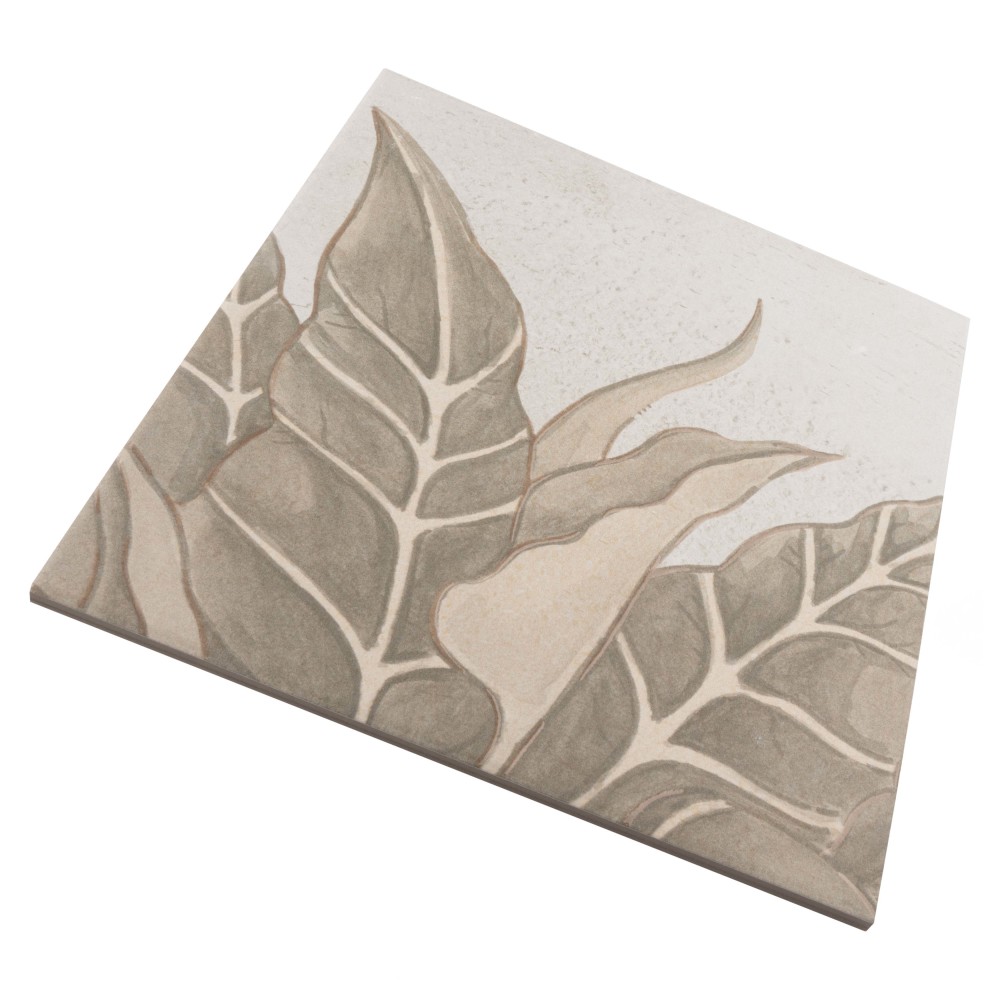 Nusa Botanic Taupe 9-3/4 in. x 9-3/4 in. Porcelain Floor and Wall Tile
