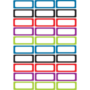Die-Cut Magnetic Foam Assorted Color Labels/Nameplates, Pack of 30