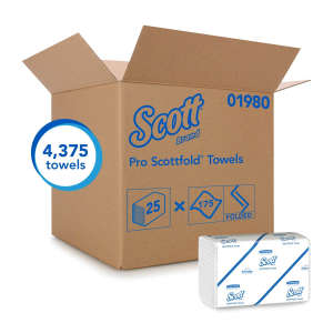 KIM01980, Kimberly Clark, Scott Pro Scottfold, Folded Towel, S-Fold, 1 ply, White
