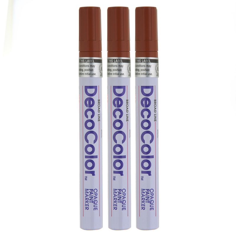 DecoColor® Paint Marker, Broad Tip, 300-S, Brown #6, Set of 3