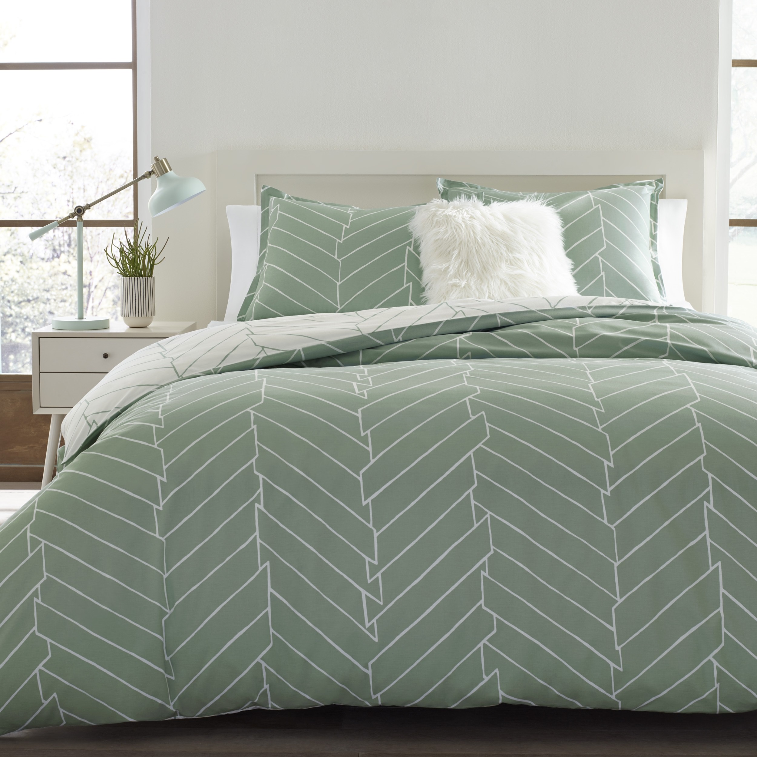 City Scene Ceres Cotton Green 3 Piece Comforter Set-Full/Queen - Picture 7 of 21