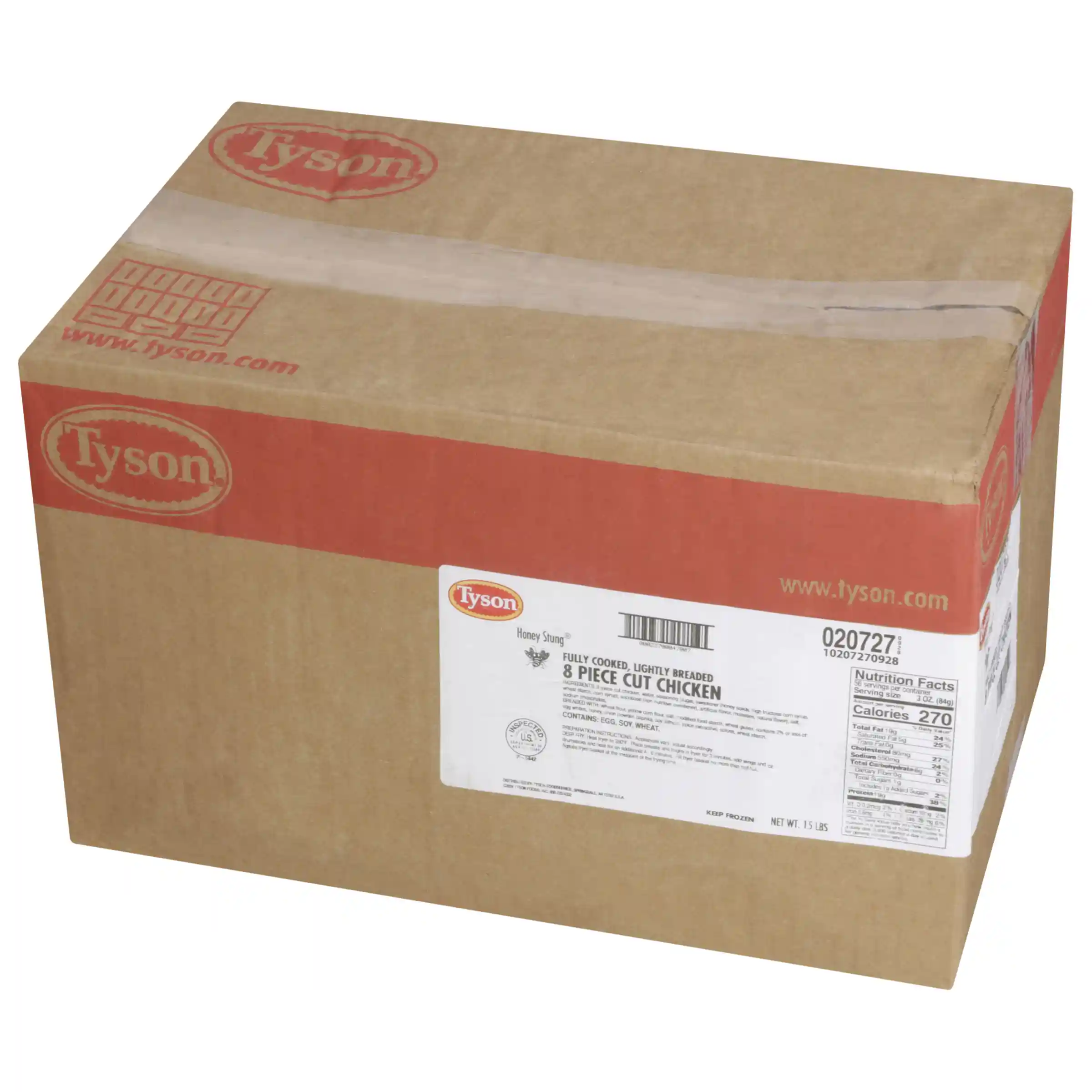 Tyson® Honey Stung® Fully Cooked Lightly Breaded Original Honey 8 Piece Cut Chicken_image_5