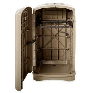 Rubbermaid Commercial, Plaza, 50 gal, Resin, Beige, Square, Receptacle