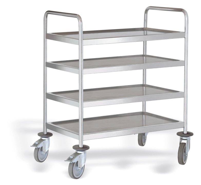 Carro de servicio de Acero Inoxidable de 4 Niveles - 1000 x 600 mm