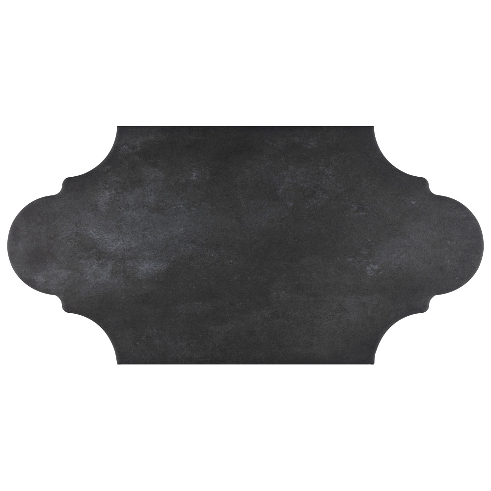 Alhama Provenzal Black 6-1/4 in. x 12-3/4 in. Porcelain Floor and Wall Tile