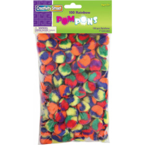 Pom Pons, Color Splash, 1", 100 Pieces