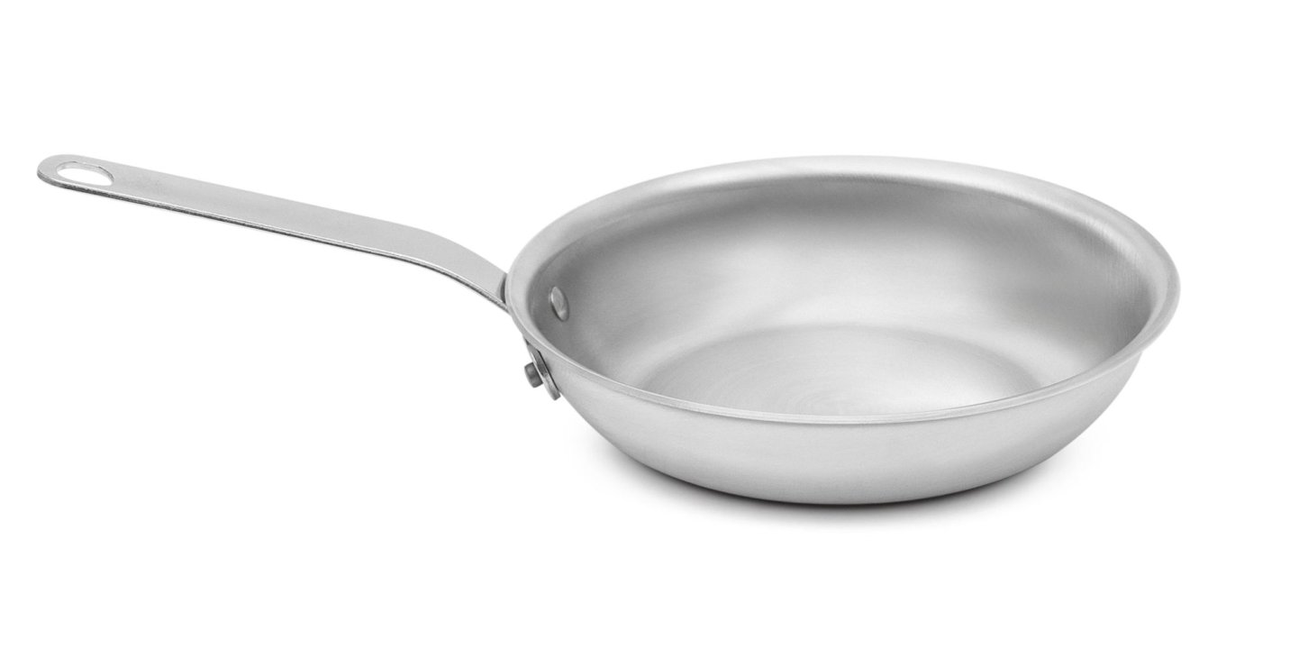 8-inch Wear-Ever® aluminum fry pan with natural finish and plated handle
