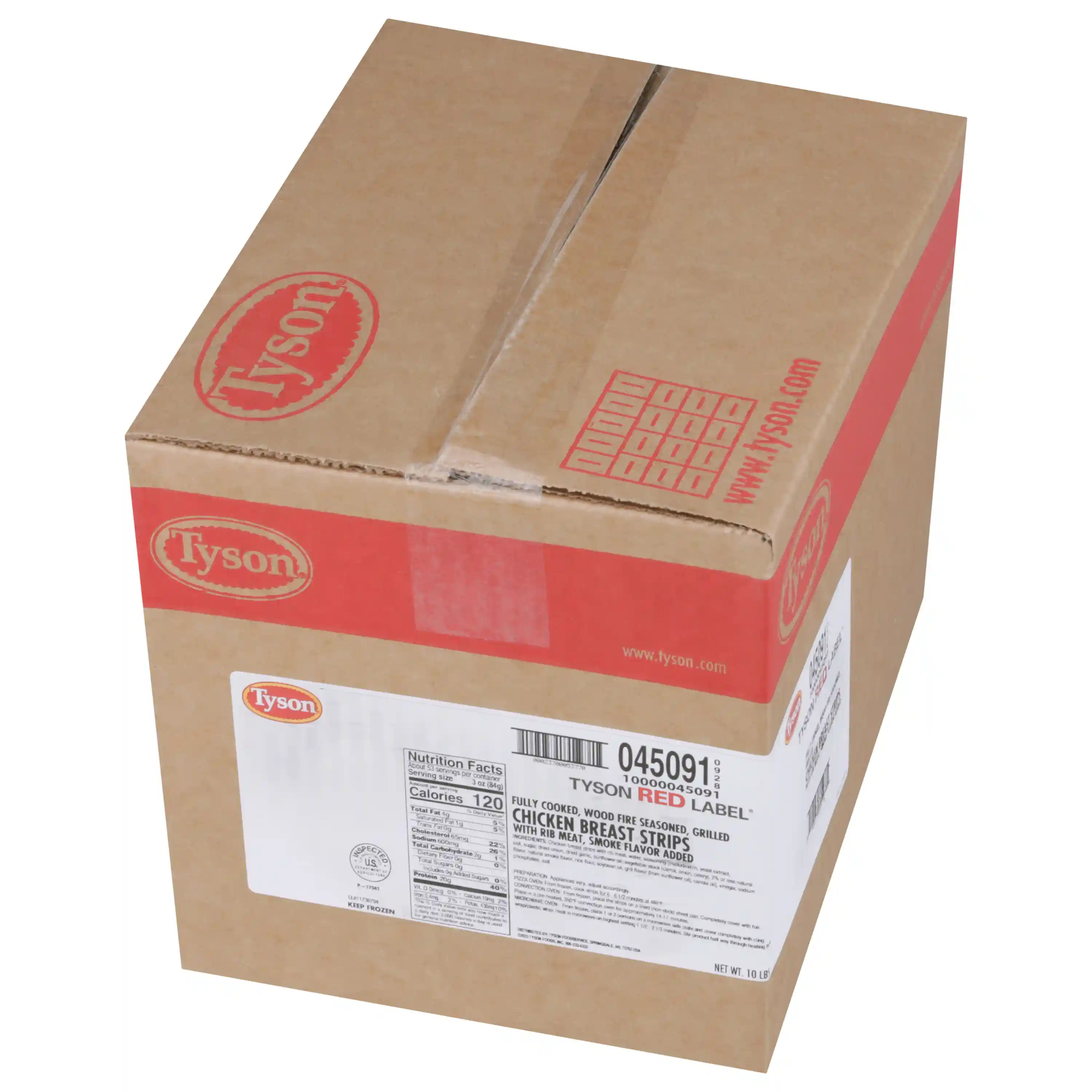 Tyson Red Label® Fully Cooked Unbreaded Wood Fire Seasoned Chicken Breast Strips _image_5